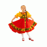  Русский народный костюм "Хохлома плясовая" детский красный