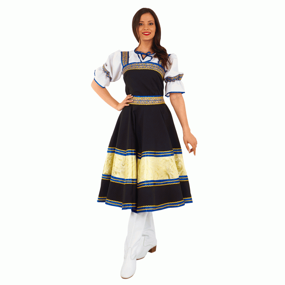 Русский народный костюм "Наталья" взрослый черный