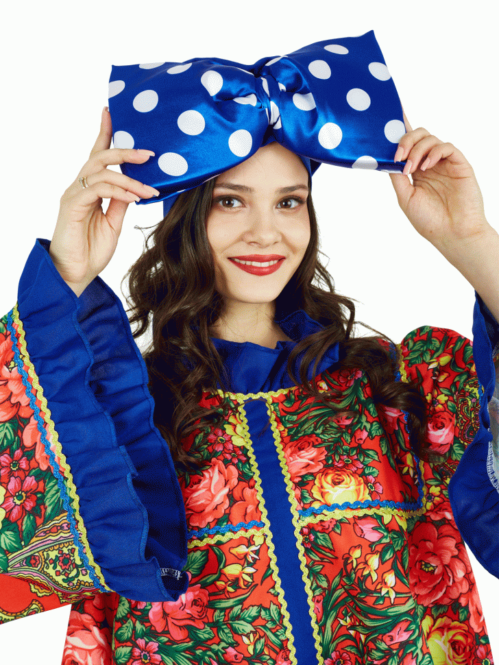 Карнавальный костюм "Солоха" взрослый синий