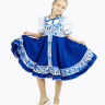 Русский народный костюм "Гжель плясовая" детский синий
