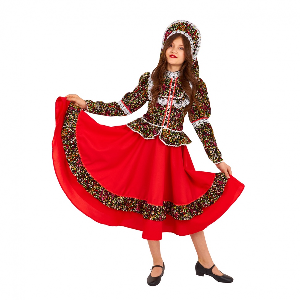 Русский народный костюм "Кадриль кубанская" детский в цветок
