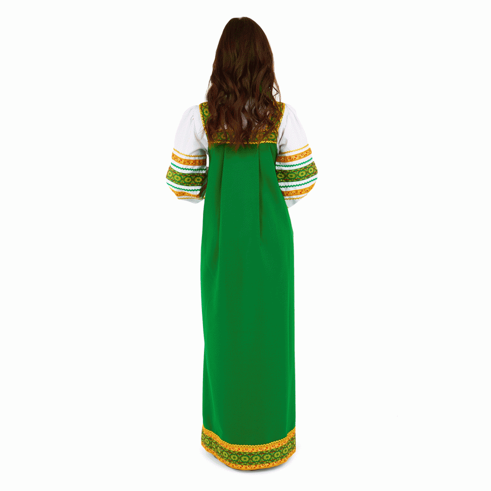 Русский народный костюм "Настенька" взрослый зеленый