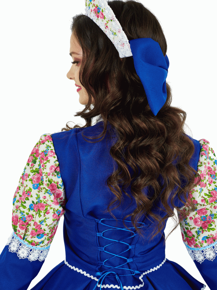 Русский народный костюм "Кадриль Кубанская" взрослый синий