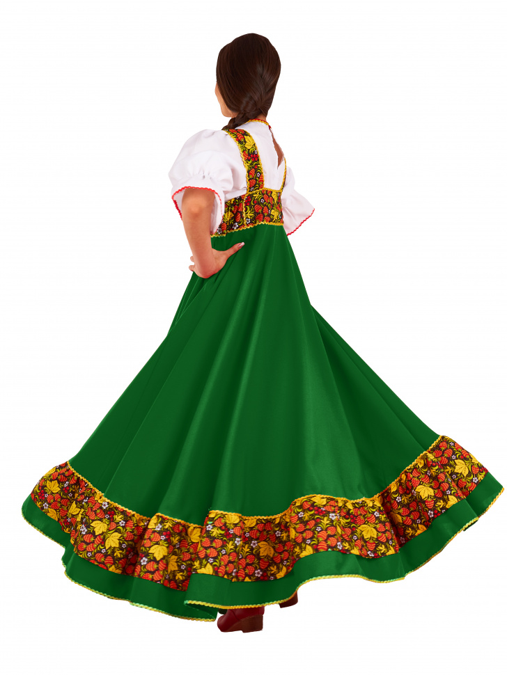 Русский народный костюм "Мария" взрослый зеленый