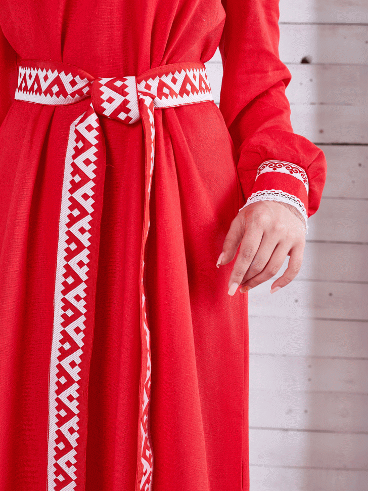 Русский народный костюм "Любава" взрослый красный