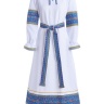 Русский народный костюм "Купеческая" взрослый белый с синим
