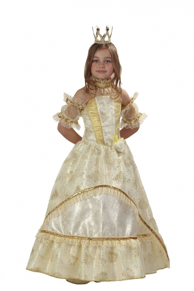 Карнавальный костюм "Золушка-Принцесса" золотая арт 483