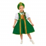  Русский народный костюм "Ксюша с кокошником" детский зелёный