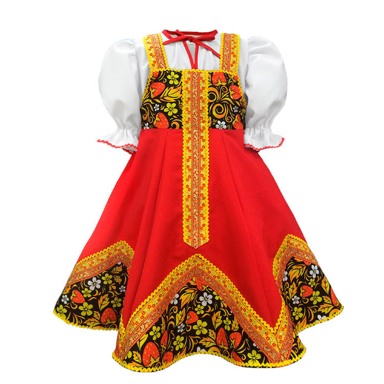 Русский народный костюм "Катюша" взрослый красный