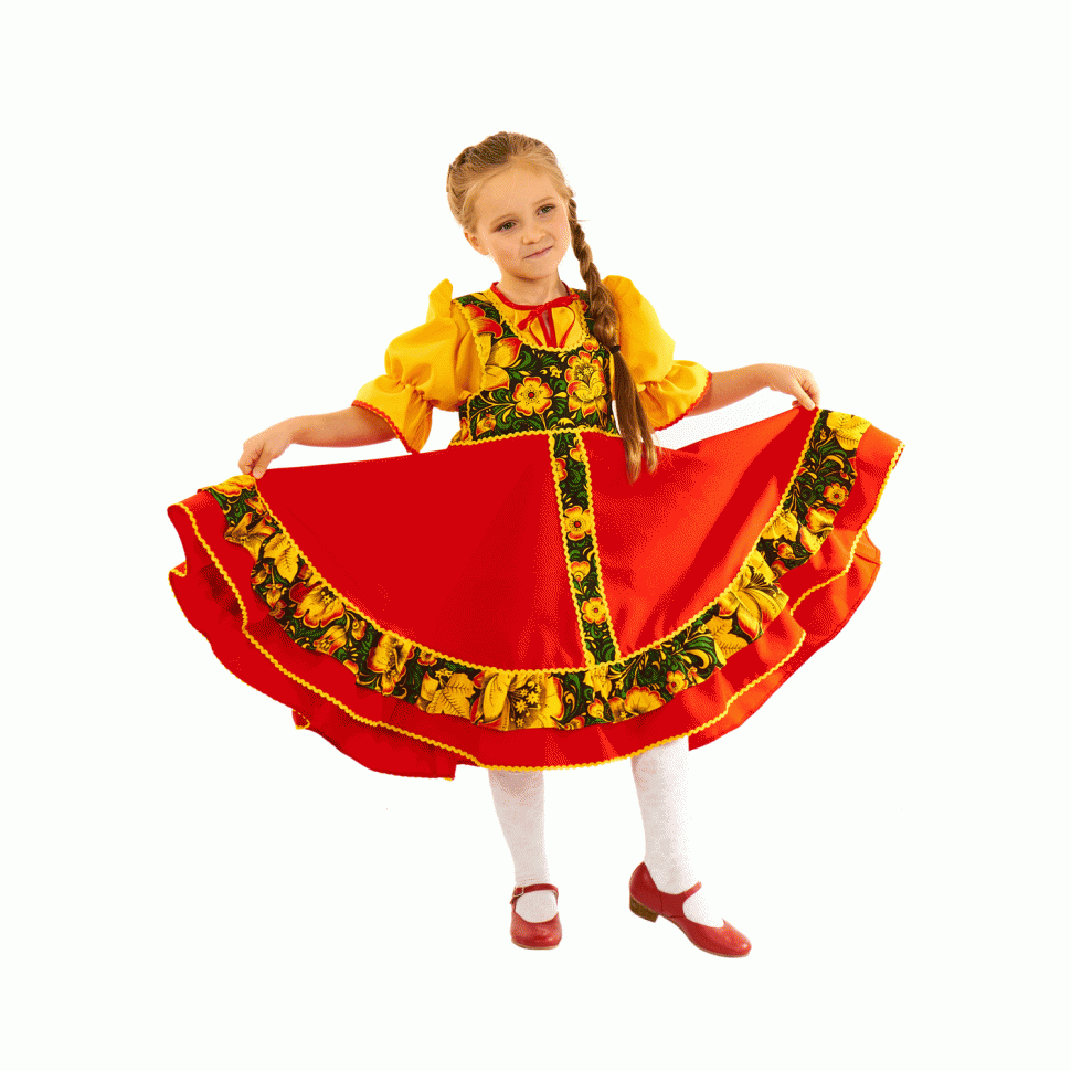 "Хохлома плясовая" Русский народный костюм для девочки детская
