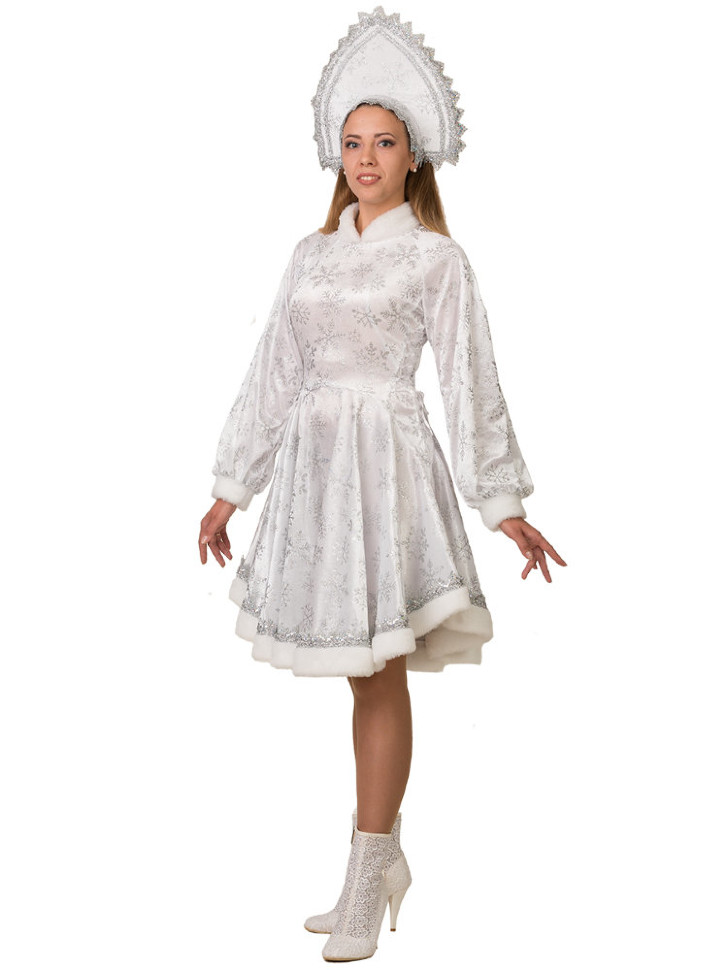 Карнавальный костюм "Снегурочка Амалия белая" Б173