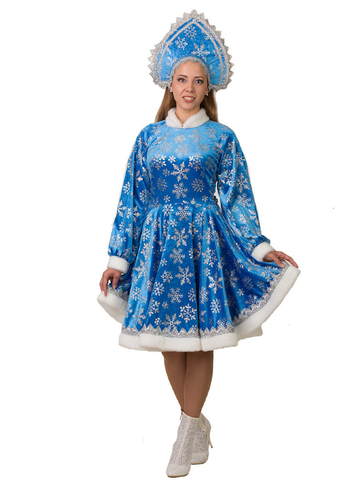 Карнавальный костюм "Снегурочка Амалия голубая" Б171