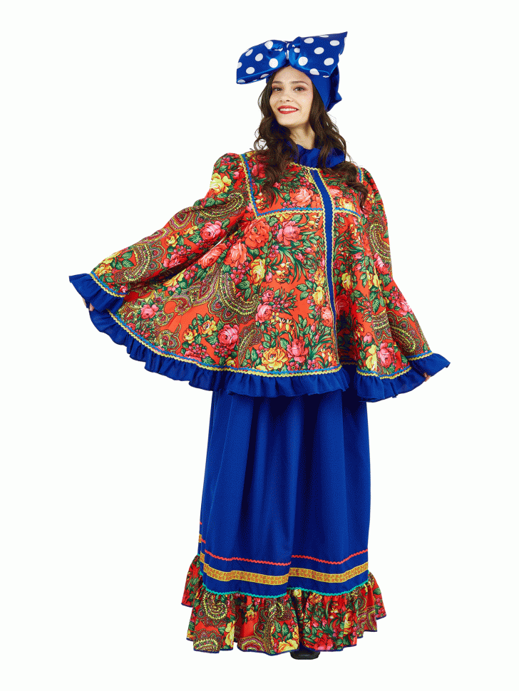 Карнавальный костюм "Солоха в синем" М77 