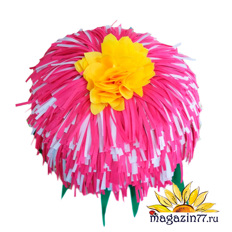 Карнавальная шапка цветок "Маргаритка розовая"   