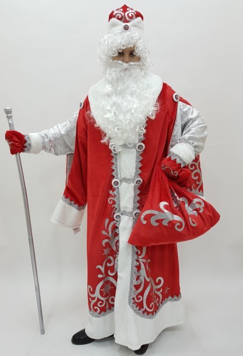  "Дед Мороз" красный Премиум карнавальный костюм П3008