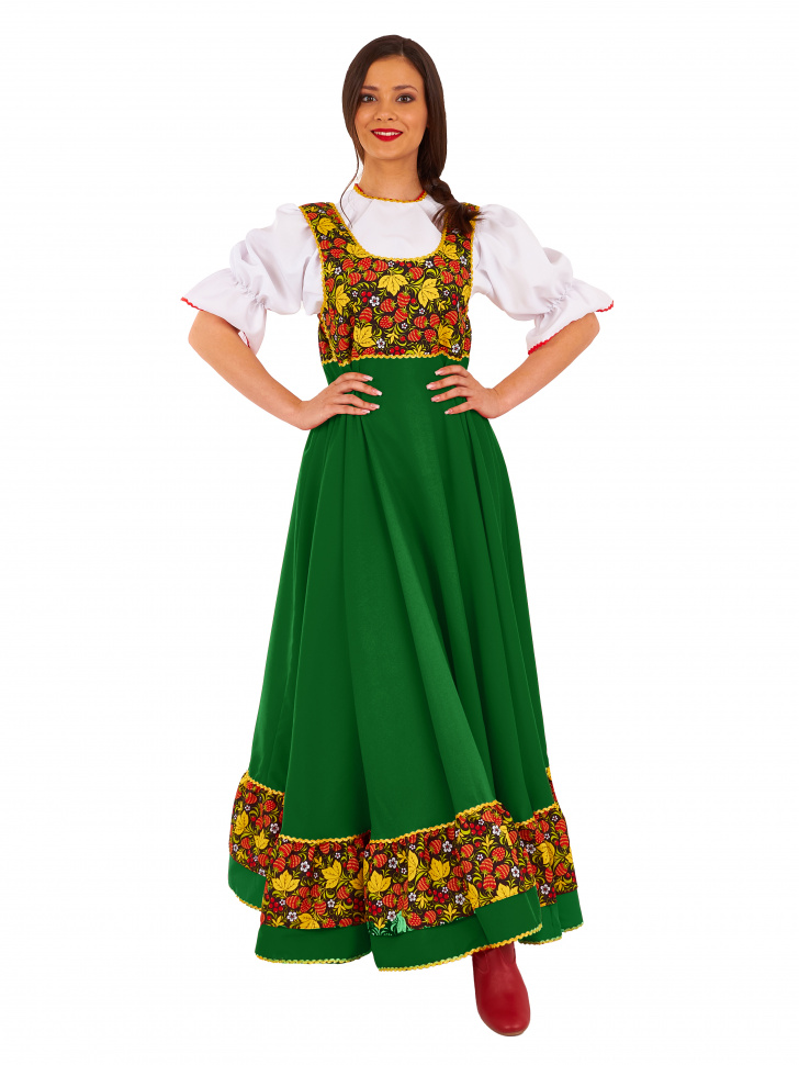 Русский народный костюм "Мария Ягода"  зеленая