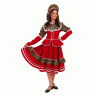Русский народный костюм "Кадриль Кубанская" красная взрослая