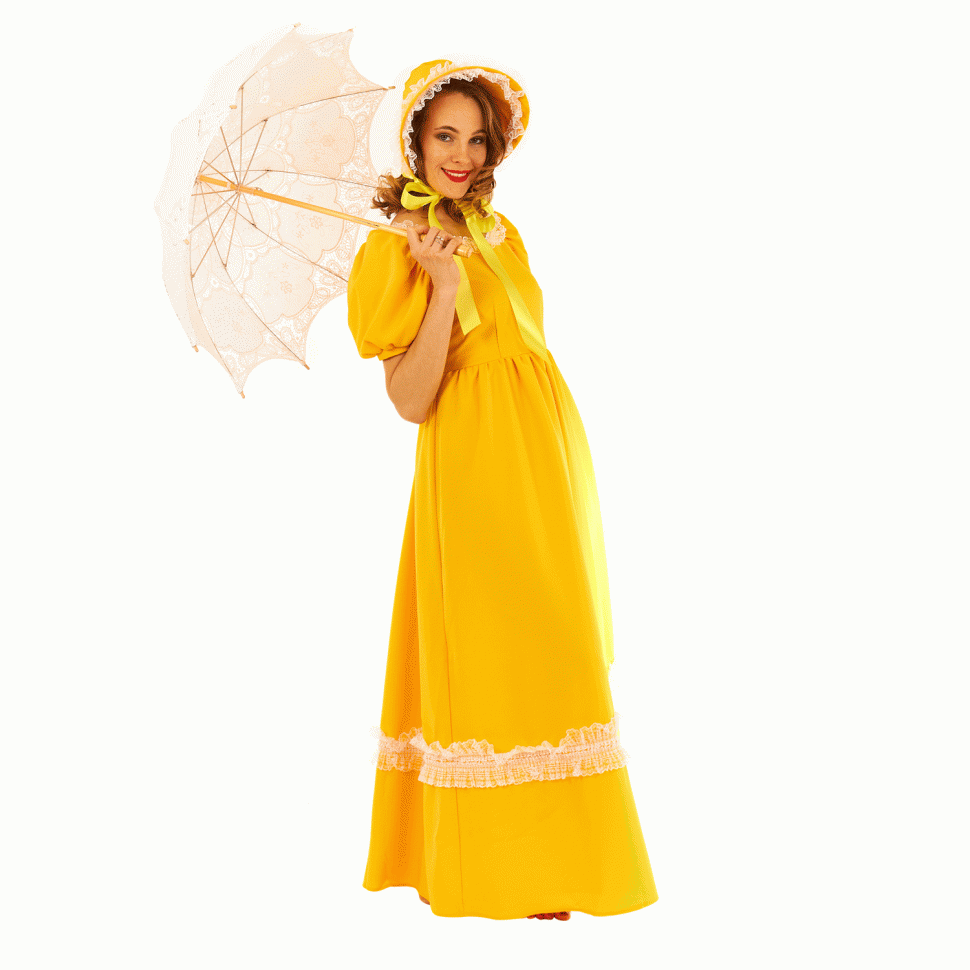Карнавальный костюм "Барышня в желтом" Ф389