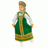 "Настя" Русский народный костюм для девочки зеленый