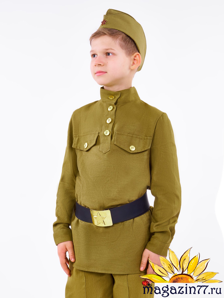 Военный костюм для мальчика на 9 мая с прямыми брюками 100% хлопок