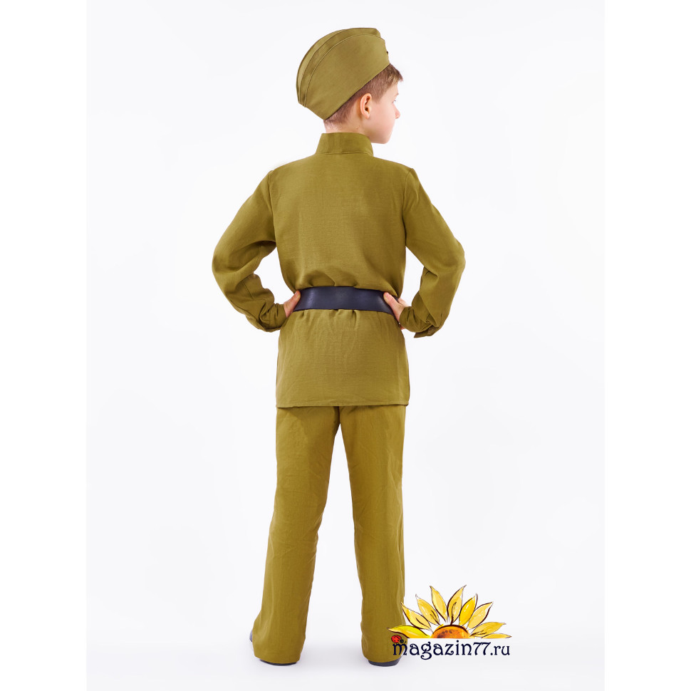 Военный костюм для мальчика на 9 мая с прямыми брюками 100% хлопок