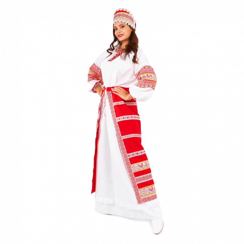 Русский народный костюм с поневой красный М77